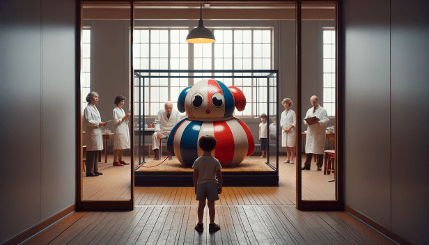 Un enfant face à la Poupée de Bobo en 1961